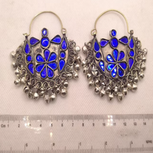 Load image into Gallery viewer, Kuchi Glass Stones Antique Bali Earrings
