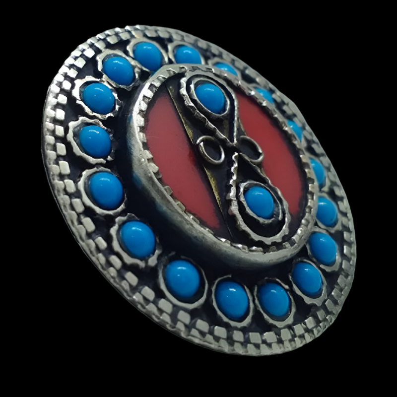 Tribal Turquoise Beads Ring,Ethnic Adjustable Ring