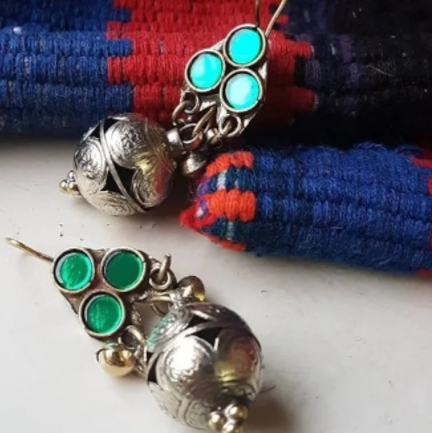 Turkmen Earrings With Bell Style