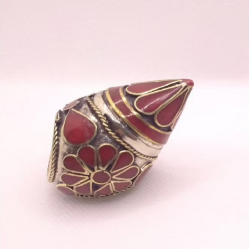 Handmade Ethnic Cone Ring, Vintage Massive Kuchi Ring