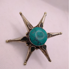 Load image into Gallery viewer, Turquoise Stone Star Ring, Star Massive Ring
