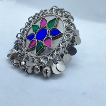 Load image into Gallery viewer, Handmade Massive Ring, Silver Ring With Multicolor Glass Stones
