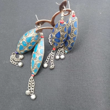 Load image into Gallery viewer, Tribal Earrings, Earrings With Dangling Silver Bells
