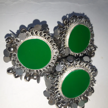 Load image into Gallery viewer, Tribal Green Kuchi Ring With Dangling Bells
