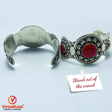 Load image into Gallery viewer, Tribal Coral Stone Cuff Bracelet
