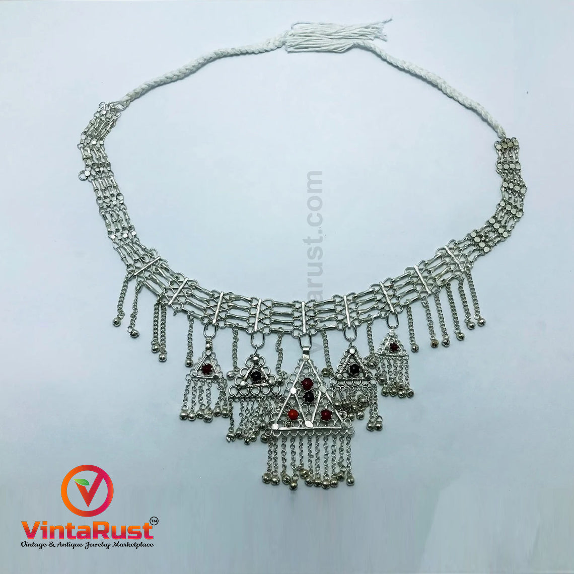 Vintage Afghani belt with pendants and dangles Duel On Jewel Vintage Tribal Kuchi Women main image 3