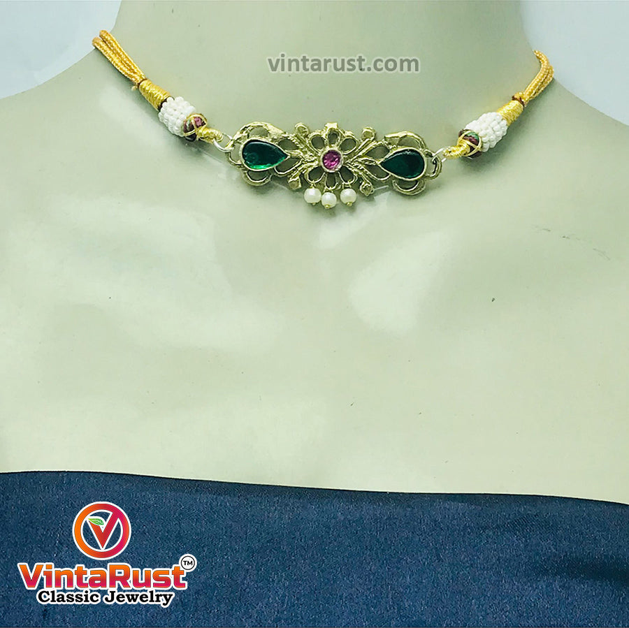 Statement Choker Necklace With Earrings