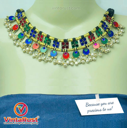 Cultural Kuchi Necklace and Earrings Jewelry Set