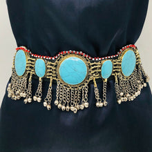 Load image into Gallery viewer, Handmade Kuchi Stones Belt With Silver Bells
