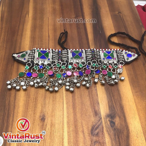 Bohemian Light Weight Multicolor Choker Necklace With Bells