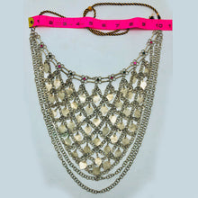 Load image into Gallery viewer, Silver Gypsy Kuchi Necklace With Multilayers Chain And Tassels
