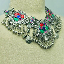 Load image into Gallery viewer, Tribal Three Rings Necklace With Silver Bells
