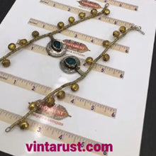 Load image into Gallery viewer, Tribal Coins and Glass Stone Bells Anklet Pair

