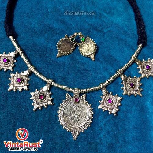 Vintage Coins Necklace With Jewelery Set