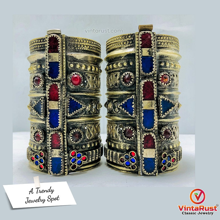 Afghan Vintage Boho Style Handcuff Bracelet