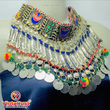 Load image into Gallery viewer, Vintage Handmade Multicolor Afghan Choker Necklace
