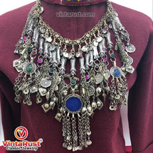 Load image into Gallery viewer, Tribal Vintage Silver Kuchi Fish Oversized Choker Necklace
