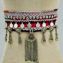 Load image into Gallery viewer,  Handmade Belt with Turkman Hanging Beads
