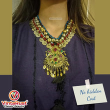 Load image into Gallery viewer, Tribal Kuchi Necklace With Multicolor Glass Stones
