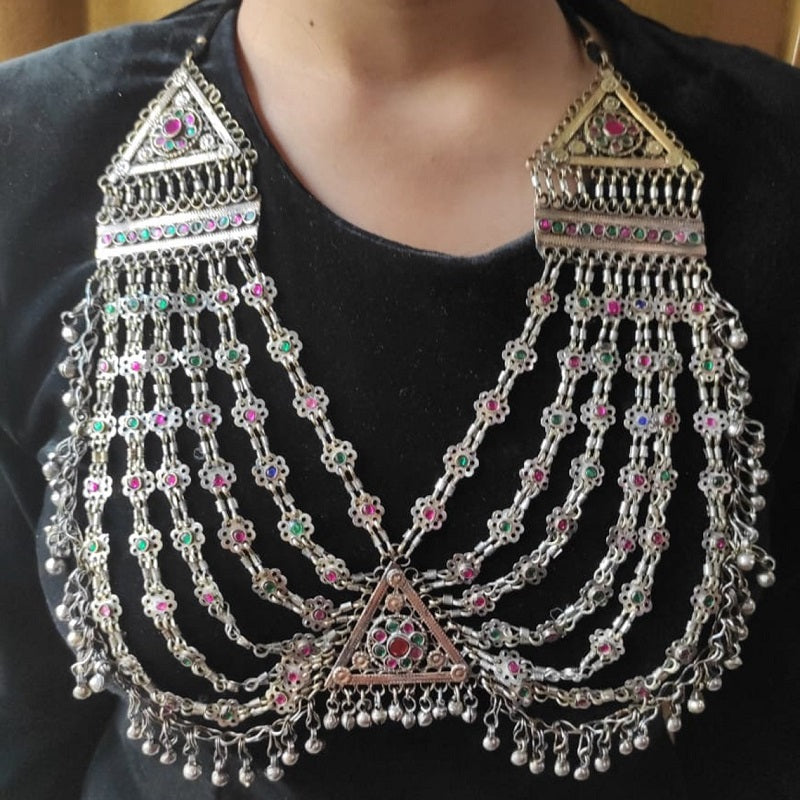 Antique Boho Statement Bib Necklace