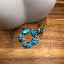 Load image into Gallery viewer, Antique Turquoise Hoop Earrings
