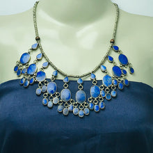 Load image into Gallery viewer, Beaded Chain Lapis Stones Choker Necklace
