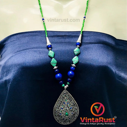 Beaded Chain Pendant Necklace