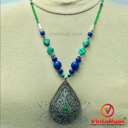 Beaded Chain Pendant Necklace