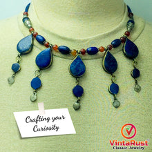 Load image into Gallery viewer, Beaded Chain With Lapis Lazuli Stone Necklace
