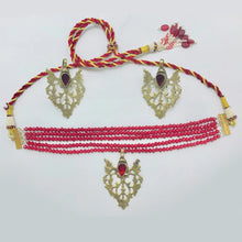 Load image into Gallery viewer, Beaded Multilayers With Brass Motif Jewelry Set
