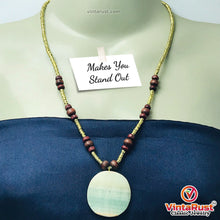 Load image into Gallery viewer, Metal and Wooden Beaded Chain Necklaces With Stone
