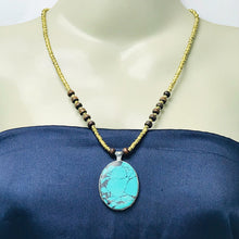 Load image into Gallery viewer, Beaded Statement Necklaces With Pendant Stone
