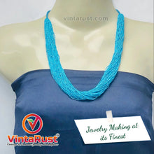 Load image into Gallery viewer, Turquoise Beaded Collar Statement Choker Necklace
