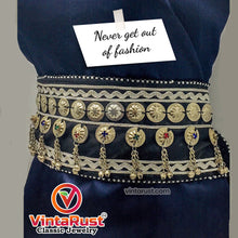 Load image into Gallery viewer, Belly Belt With Vintage Buttons and Laces
