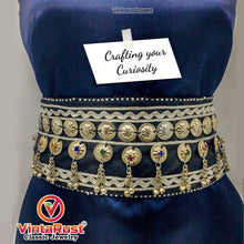 Load image into Gallery viewer, Belly Belt With Vintage Buttons and Laces
