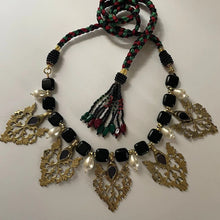 Load image into Gallery viewer, Stunning Black Stones and Motif Choker Necklace
