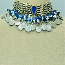 Load image into Gallery viewer, Blue Vintage Coins Choker Necklace
