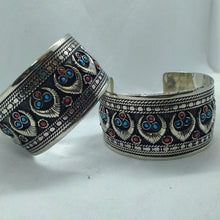 Load image into Gallery viewer, Kuchi Tribal Boho Turquoise and Red Beads Cuffs

