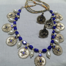 Load image into Gallery viewer, Pearls and Beads Blue Jewelry Set
