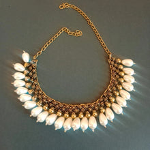 Load image into Gallery viewer, Statement Collar Choker Necklace With Pearls
