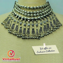 Load image into Gallery viewer, Afghan Choker Necklace with Silver Metal Beads
