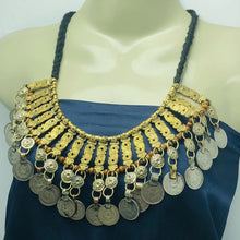 Load image into Gallery viewer, Vintage Coins Choker Necklace With Beaded Multilayers Chains
