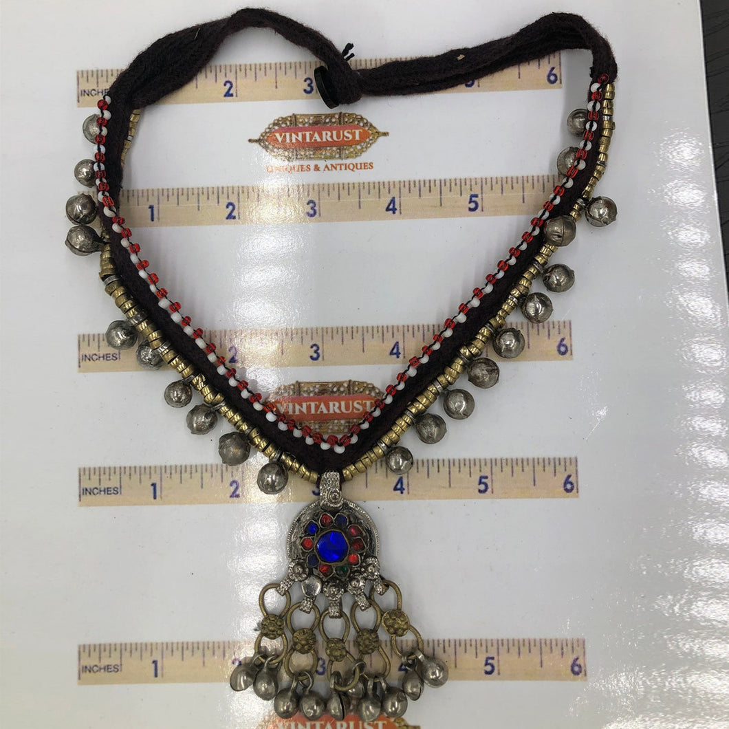Vintage Afghan Dangling Bells Pendant Necklace