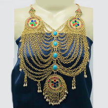 Load image into Gallery viewer, Ethnic Golden Maasive Multilayers Bib Necklace
