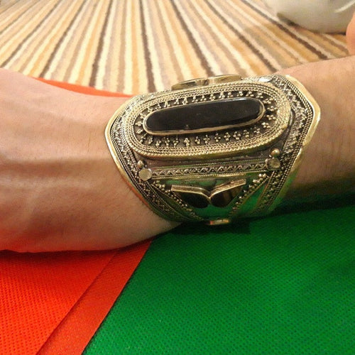 Ethnic Afghan Tribal Stone Cuff