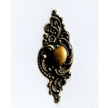 Load image into Gallery viewer, Flourish Cartouche Floral Design Oxidized Brass
