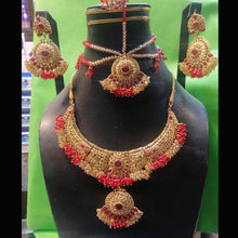 Load image into Gallery viewer,  Red Beads Indian Style Bridal Jewelry Set 

