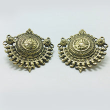 Load image into Gallery viewer, Antique Golden Tone Big Earrings
