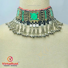 Load image into Gallery viewer, Choker Necklace With Dangling Silver Bells

