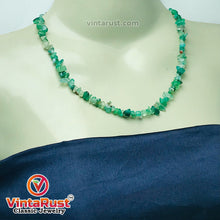 Load image into Gallery viewer, Green Fluorite Beaded Stone Choker Necklace
